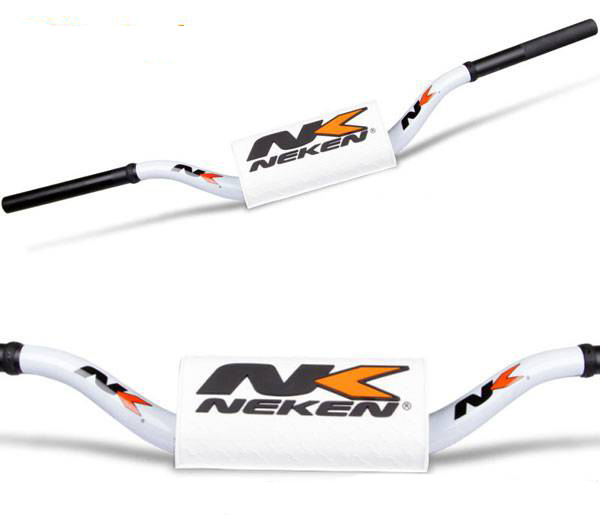 Neken - Mousse Guidon Enduro Oversized 3D - Diamètre 28,6 mm Blanc / Orange